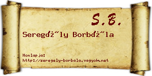 Seregély Borbála névjegykártya